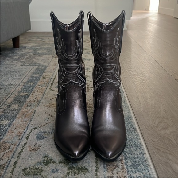 London Rag Silver Dixom Western Cowboy Boots Size 7 - Picture 6 of 13